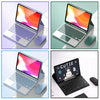 Collection de combinaisons claviers et souris Bluetooth universels dans diverses couleurs et contextes d'ordinateur portable.
