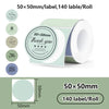 Rollo de 50x50mm de etiquetas de agradecimiento para pedidos en verde claro y blanco.