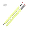 Coque de silicone jaune protectrice pour stylet avec pointe noire et rouge.