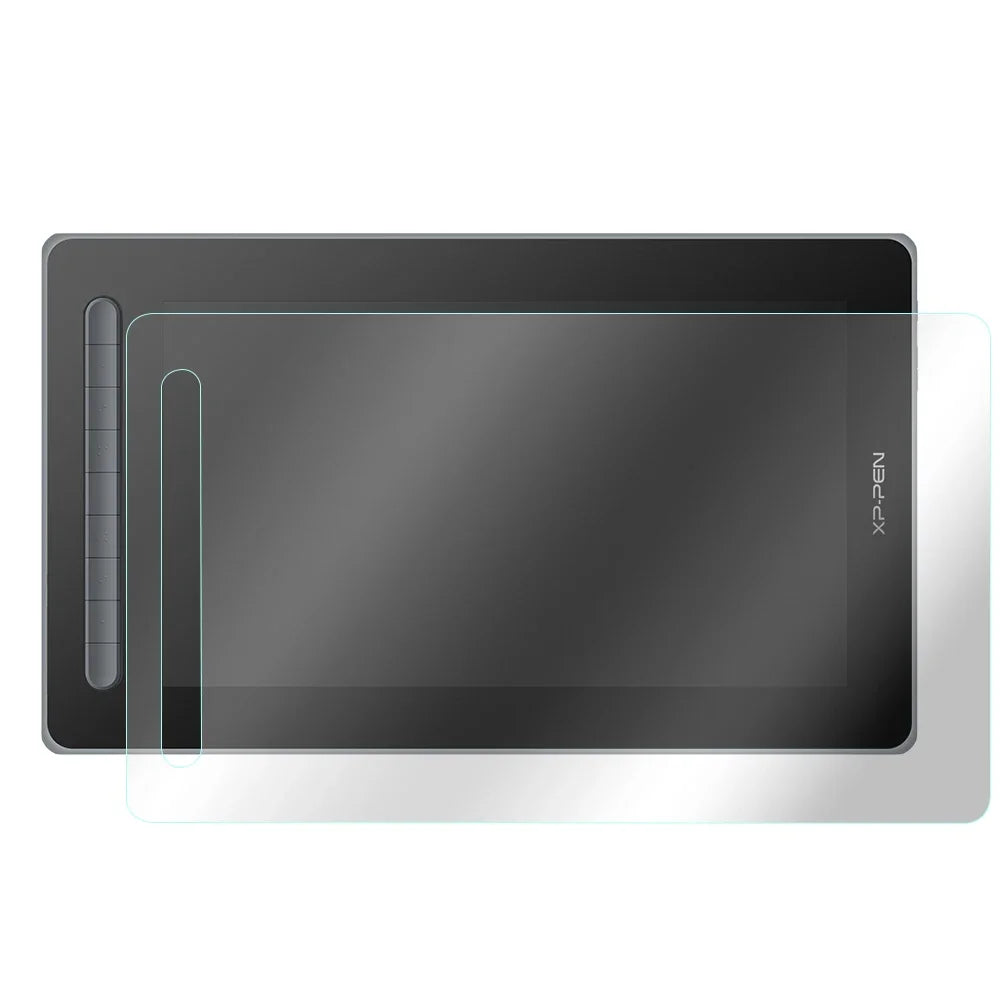 Matte film screen protector for an artist drawing monitor with a clear protective layer.