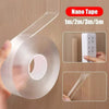 Roll of clear double-sided nano tape with various sizes available for household repair
