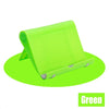 A bright lime green flexible multi-angle tablet and phone desk stand.