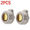 Two portable mini blade-less electric fans in light gray color shown from the front.