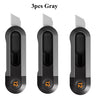 Three gray deli mini pocket knives shown side by side