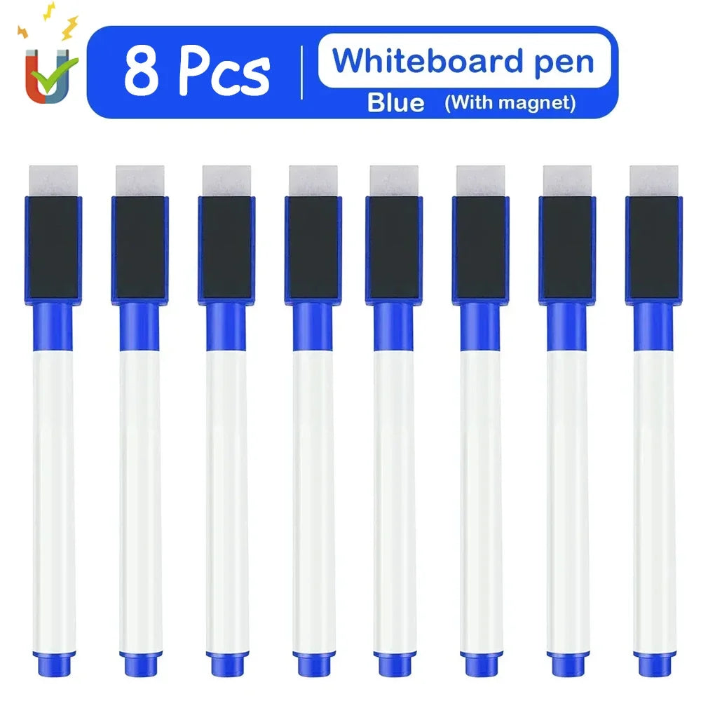 Achtpack blauer Whiteboard-Stifte mit Magneten