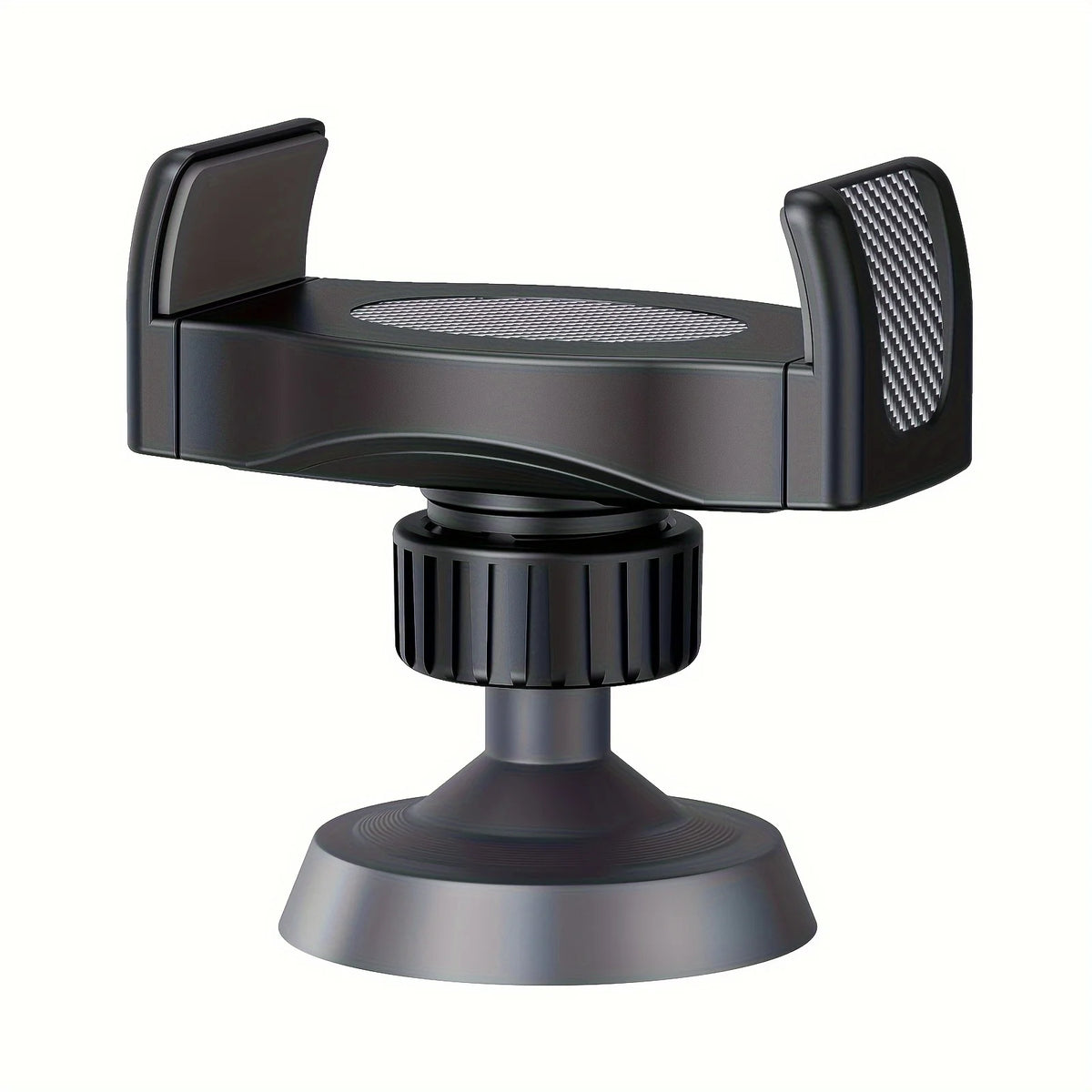 A black 360° adjustable magnetic phone holder designed for gym and fitness use.