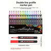 A set of 36 gel double line outline marker pens in various colors and tips.