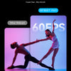A promotional image for a 60FPS webcam featuring a woman performing a yoga pose against a purple background.