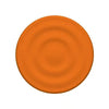 A round, orange silicone ripple grip magnetic phone stand.