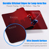 A red desk mat mouse pad featuring a Spider-Man design, emphasizing durable stitched edges and a smooth surface for gaming.