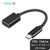 Black OTG cable for Type C to USB 3.2 adapter with 60W and 10Gbps data transfer