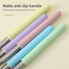 A set of colorful matte anti-slip handles for an adjustable telescopic reading stick.
