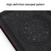 Black retro PU leather pocket notebook with a high-definition stamped pattern design