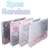Two random transparent zipper file bags featuring a cherry blossom design.