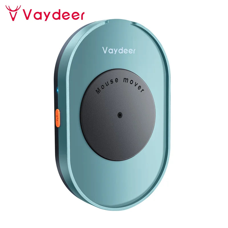 Dispositivo electrónico turquesa Vaydeer diseñado como movimiento del ratón o agitador para evitar que la computadora se apag