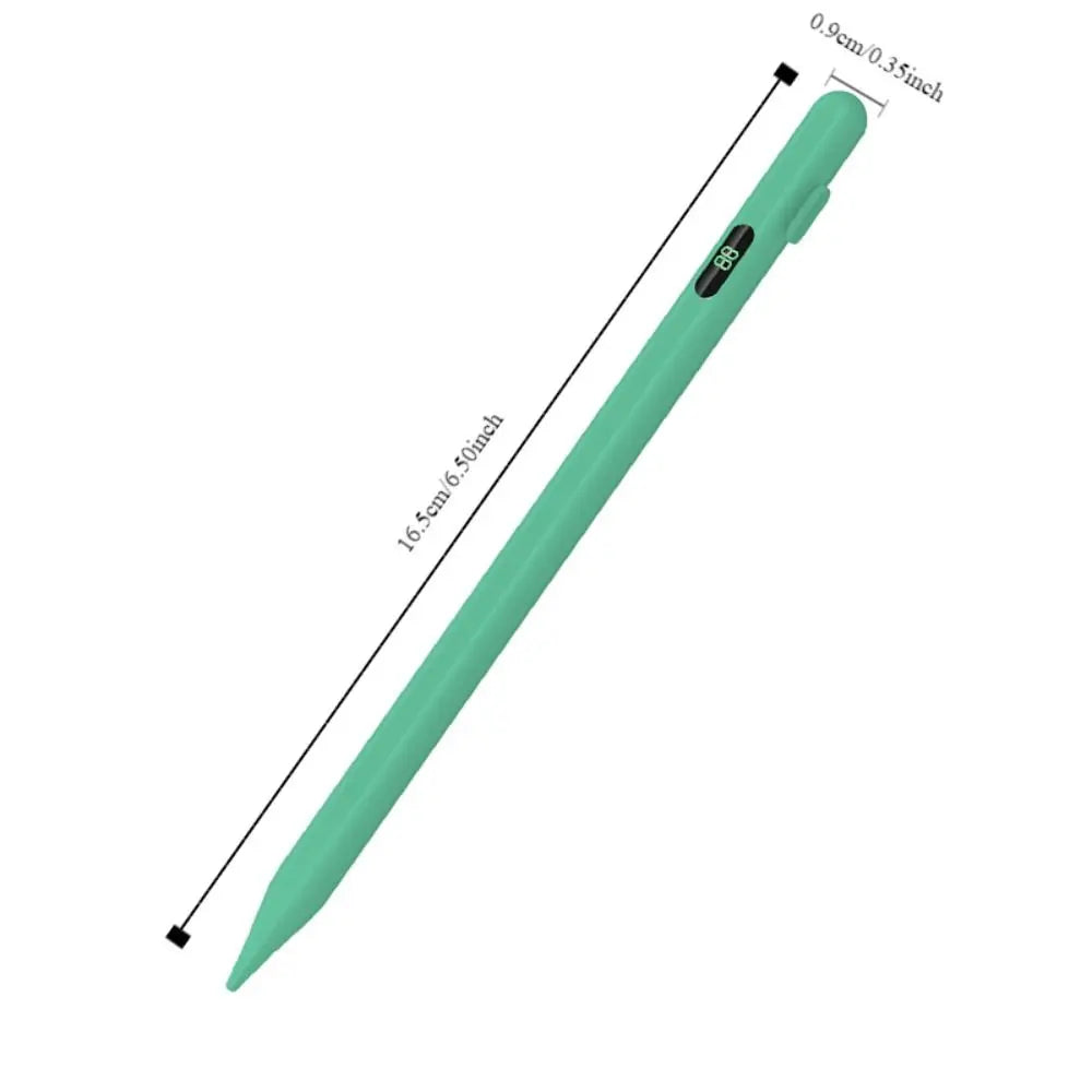 Langes, schlankes grünes Stift-Stylus mit schwarzer Spitze und strukturiertem Griff.