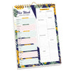 A weekly meal planner and grocery list pad with sections for breakfast, lunch, dinner, and various food categories.