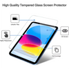 A high quality tempered glass screen protector applied to an iPad screen, showing features like ultathin fillet and full cove