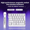 White contour M30 HE one-handed magnetic switch keyboard with a white keycap layout