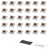 A set of adjustable mechanical keyboard switches and keycap pullers shown in various orientations.