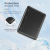 A black glitter slim protective case for a Kindle Paperwhite device, emphasizing shock absorption and protection.