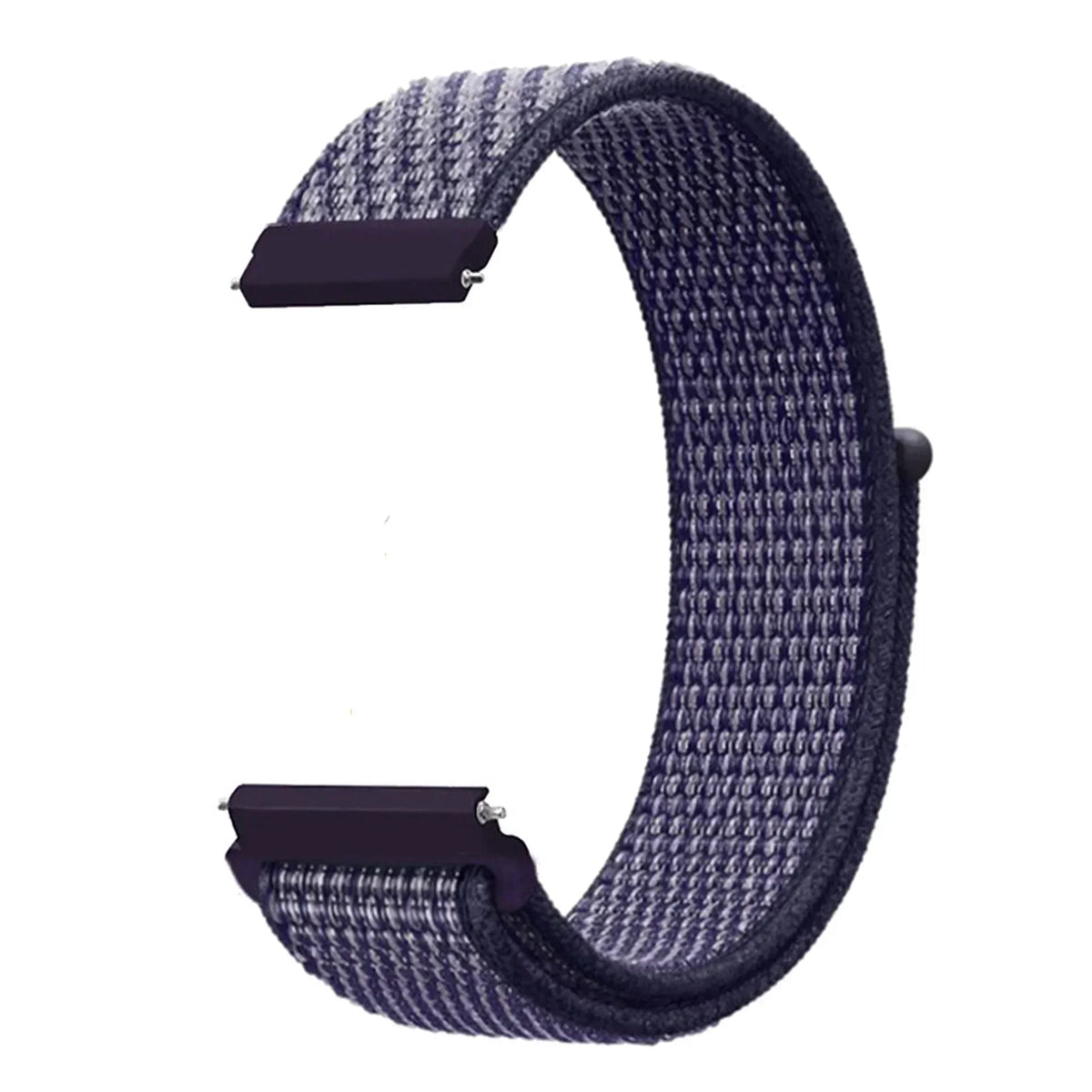 A dark purple nylon loop watch strap for a kids' watch, shown against a white background.