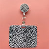 Leopard Retractable Card Holder Clip for Badges and IDs