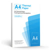 A4 Thermal Paper packaging showing information about folding and auto recognition features
