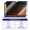 شاشة حاسوب محمول تعرض خلفية داكنة مع خطوط ضوئية مائلة، بجانب معلومات التسعير لـ MacBook Air m