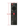Black wireless gyro air mouse remote with backlit keys and voice control features
