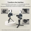 A versatile metal phone mount is shown with various mounting options including a cold shoe mount and threaded holes for power