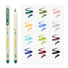 Set weiche Spitzen-Pinsel für Kalligrafie und Kunst, mit verschiedenen Farben und Pinselstrichen.