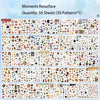 A sheet of aesthetic scrapbooking stickers featuring various nature and animal patterns for crafting.
