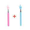 A pink stainless steel telescopic teaching pointer with a hand shape on the tip.