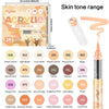 A collection of acrylic skin tone markers in various shades like Lemon, Beige, Pink, and Yellow for DIY crafts.