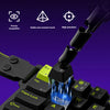A close-up view of a magnetic switch mechanical keyboard showing its precision features and construction.