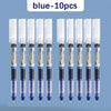A set of ten blue gel pens packaged for writing and art