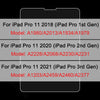 Comparison chart showing model numbers for iPad Pro 11 generations: 1st Gen, 2nd Gen, and 3rd Gen.