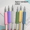 A set of six random color retractable craft knife pens with silver tips displayed against a white background.