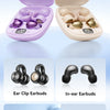 A pair of pink and beige wireless earbuds shown alongside their charging case, highlighting sound clarity improvement.