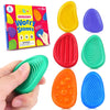 A set of colorful sensory stone fidget toys in various shapes and colors for stress relief