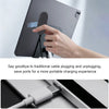 A hand is connecting a magnetic wireless charging adapter to an Apple iPad, demonstrating a cable-free charging method.