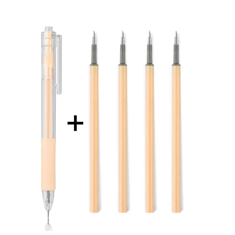 A set of precision utility knives for crafting and scrapbooking, shown vertically.