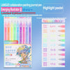 A set of LANGUO collaboration painting journal pens featuring various pastel colors and designs.