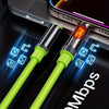 A bright green high-speed 240W fast charging cable is shown next to a smartphone, highlighting its power rating.