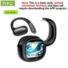 A black True Wireless Bluetooth earphone is shown with a digital display showing the time and date.