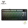 A black mechanical keyboard with a TFT display showing various keys and controls.