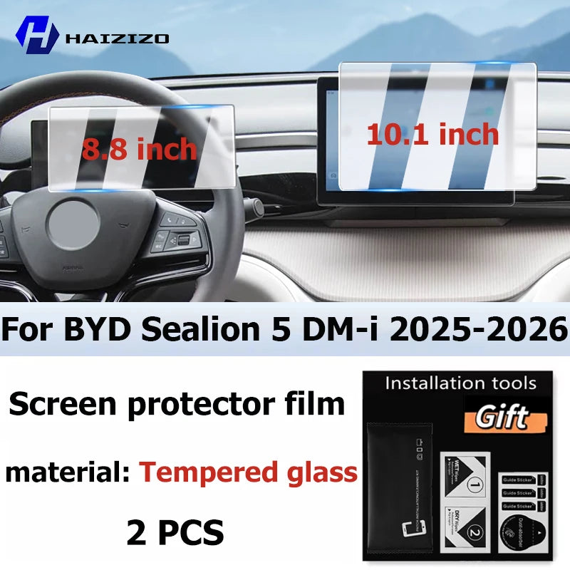Screen protector film for BYD Sealion 5 DM-i car navigation screen with 8.8 inch and 10.1 inch displays