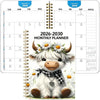 A monthly planner featuring a cute white alpaca illustration on the cover.