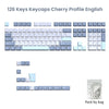 A collection of 126 keyscaps in Cherry profile for mechanical keyboards, packaged by bag.